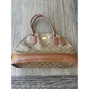 Coach Signature Sierra Satchel Leather Dome Bag Beige Brown F27584